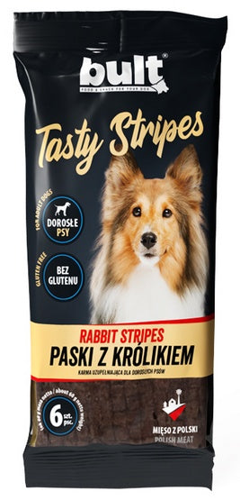 Bult Tasty Stripes paski z królikiem 6 szt – elastyczne mięsne paski do nagradzania