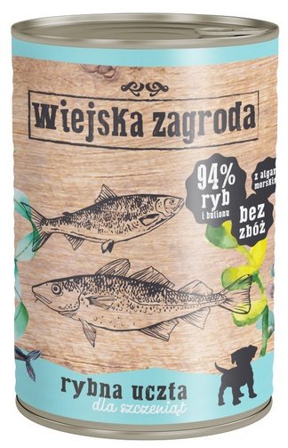 Wiejska Zagroda Rybna uczta Puppy puszka 400g - Image 2