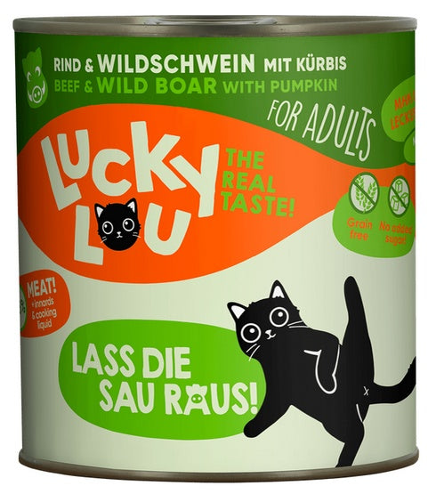 Lucky Lou Lifestage Adult wołowina i dzik 800 g - wysoka zawartość mięsa bez zbóż - Image 1