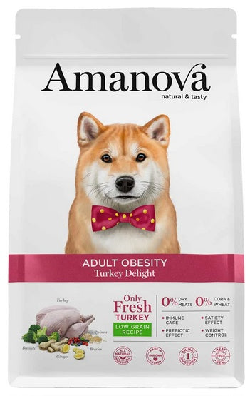 Amanova Dog Adult Obesity Turkey Delight - kontrola masy ciała z 45% świeżego indyka - Image 1