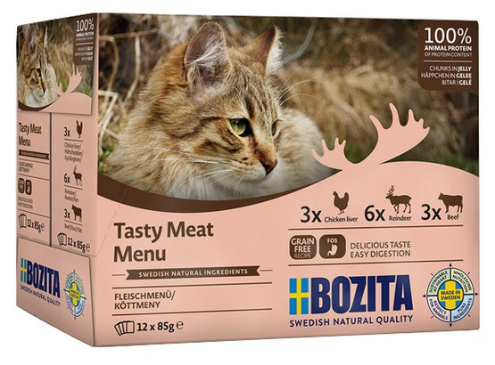 Bozita Cat Multibox z mięsem w galaretce – mix 3 smaków bez zbóż