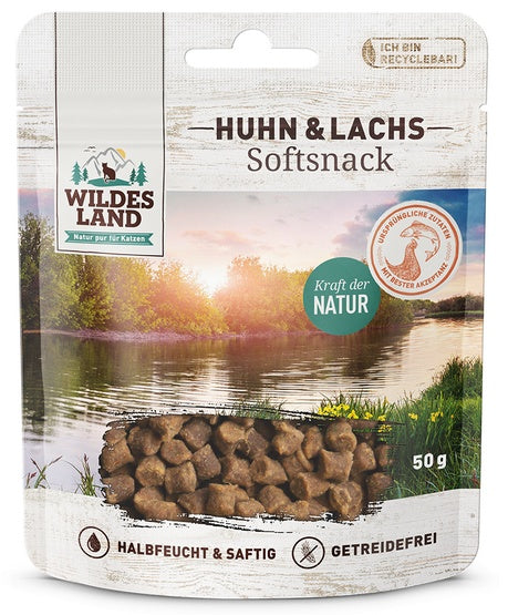 Wildes Land Cat Softsnack Huhn & Lachs 50g - Image 1