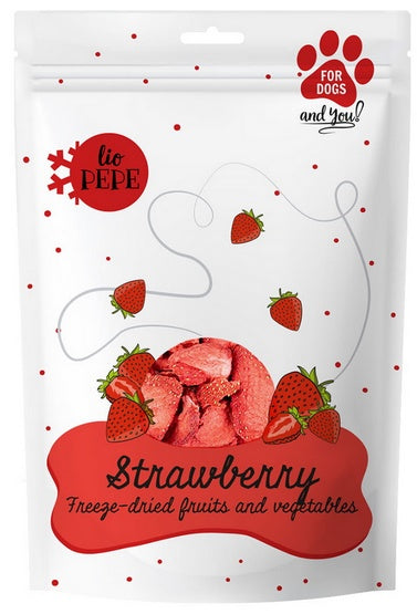 Paka Zwierzaka Lio PEPE przysmak Strawberry 20g - liofilizowana truskawka human grade - Image 1