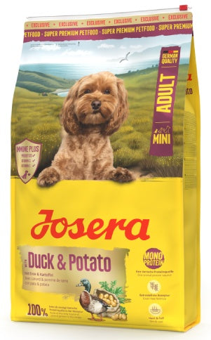 Josera mini adult duck & potato – bezzbożowa karma z kaczką dla małych psów 900 g