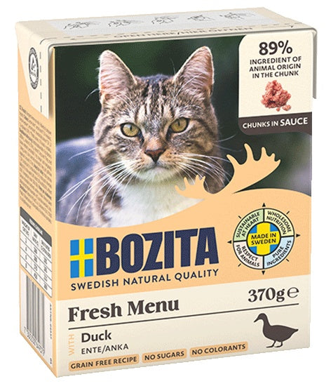 Bozita z kaczką kawałki w sosie 370 g – 89% składników pochodzenia zwierzęcego w kawałkach