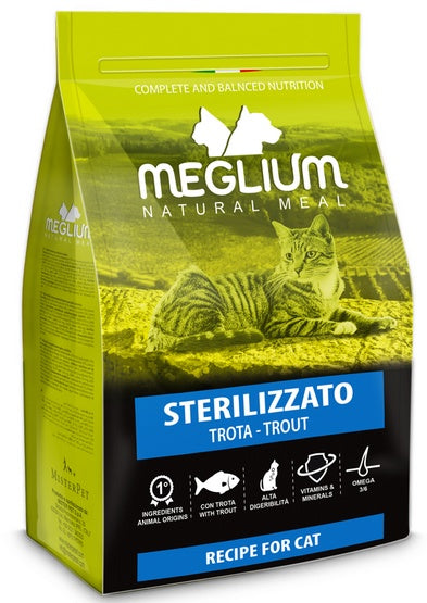 Meglium Cat Adult Neutered Trout 10kg - receptura dla kotów po sterylizacji - Image 2