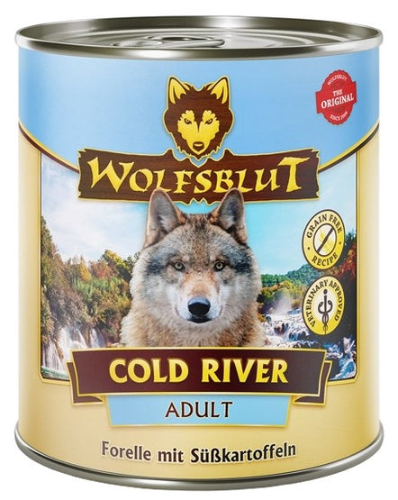Wolfsblut Dog Cold River – wysoka zawartość pstrąga w puszce 800 g