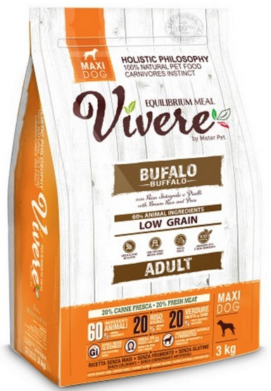 Vivere maxi adult buffalo 3kg – monobiałkowa formuła z bawolego mięsa dla dużych ras