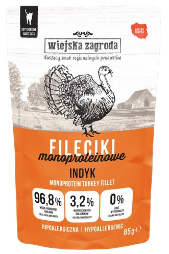 Wiejska Zagroda Kot Fileciki monoproteinowe indyk saszetka 85g - Image 1
