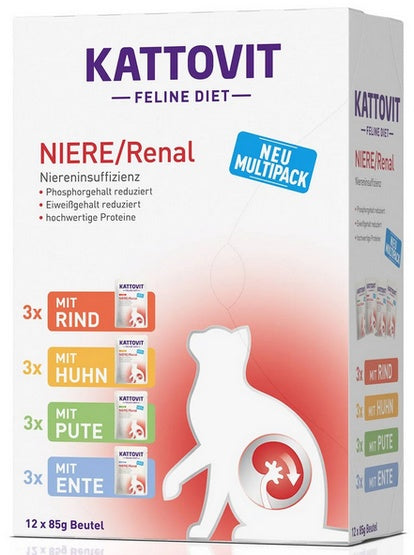 Kattovit Feline Diet Niere/Renal multipack 12x85 g - cztery smaki w diecie nerkowej - Image 1