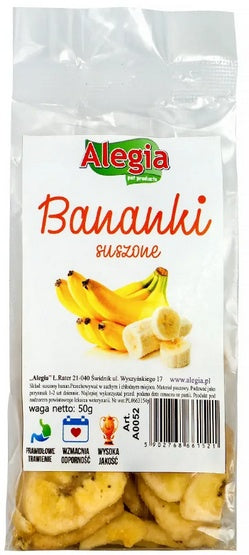 Alegia banany suszone 50g - naturalna, owocowa przekąska - Image 1