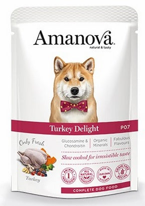 Amanova Dog Adult Turkey Delight – 64% świeżego indyka w saszetce 300 g