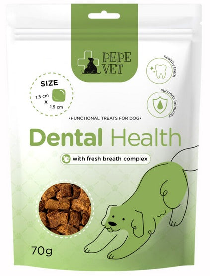 Paka Zwierzaka PEPE VET Dental Health 70g – wsparcie higieny jamy ustnej w formie małych kąsków