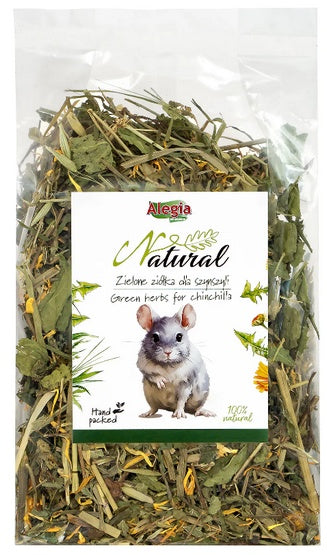 Alegia Natural zielone ziółka dla szynszyli 120g – codzienne wsparcie trawienia i odporności