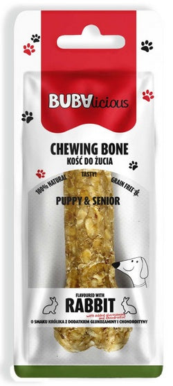 BUBAlicious kość Puppy & Senior z królikiem – wsparcie stawów z glukozaminą i chondroityną