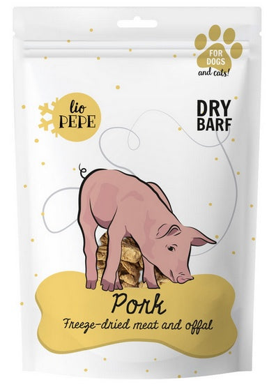Paka Zwierzaka Lio PEPE Pork (polędwiczka wieprzowa) 60 g - liofilizowane kawałki mięsa human grade - Image 1