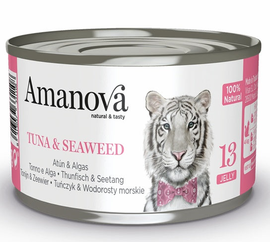 Amanova Cat Tuna & Seaweed – 55% świeżego tuńczyka w galaretce
