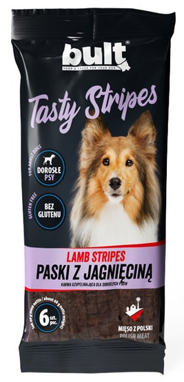 Bult Tasty Stripes paski jagnięce 6 szt. – miękkie paski do łamania