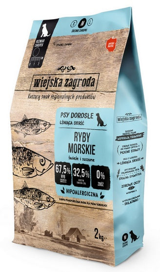 Wiejska zagroda ryby morskie m – bezzbożowa karma z trzema rybami morskimi – worek 2 kg