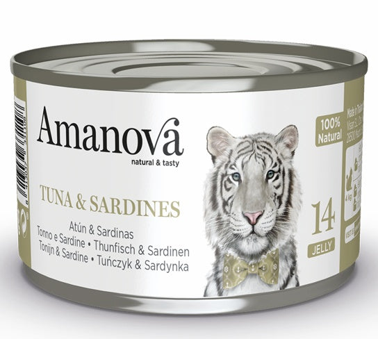 Amanova Cat Tuna & Sardines – 55% świeżego tuńczyka w galaretce