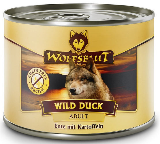 Wolfsblut Dog Wild Duck 200 g – mokra karma dla psa z min. 66% kaczki, ziemniakami i dodatkami wspierającymi trawienie