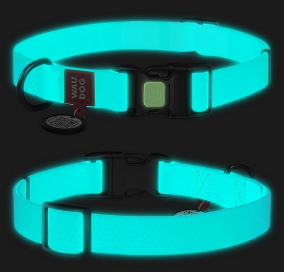 Obroża Collar WAUDOG Waterproof – świecąca w ciemności z QR-paszportem