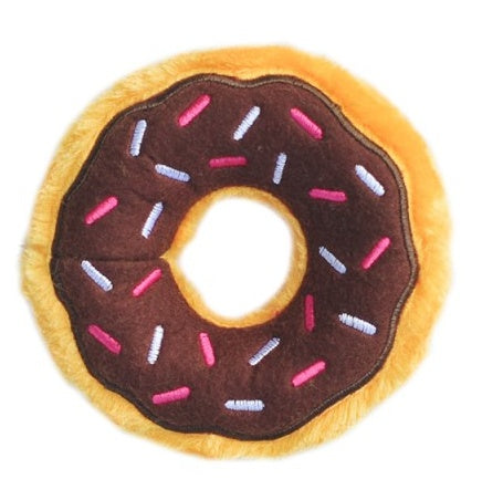 ZippyPaws pluszowy donut Mini czekoladowy – 2 piszczałki i brak wypełnienia