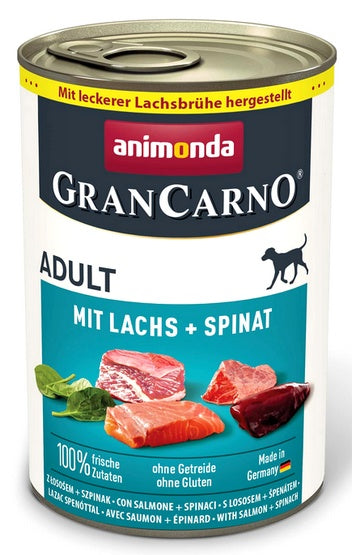 Animonda GranCarno Original Adult Lachs Spinat Łosoś + Szpinak puszka 400g - Image 1
