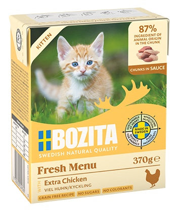 Bozita Kitten z kurczakiem – bezzbożowe kawałki w sosie
