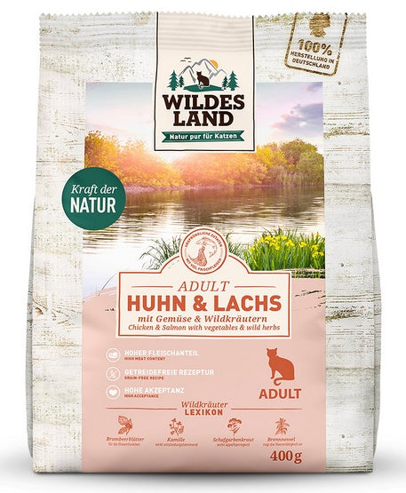 Wildes Land Cat Classic Adult Huhn & Lachs 400g - Image 1