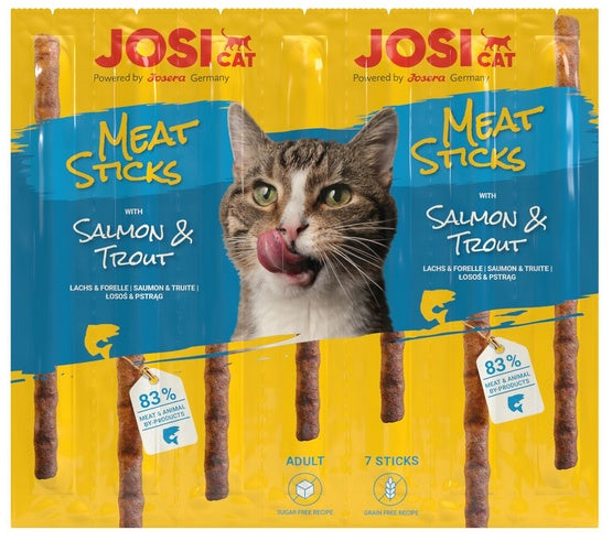 Josera JosiCat Meat Sticks Salmon & Trout 35g - osobno pakowane pałeczki do łatwego porcjowania - Image 1