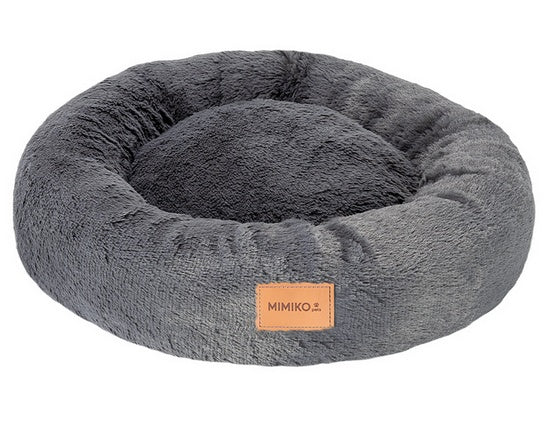 MIMIKO Pets Legowisko Shaggy okrągłe L 60cm grafitowe - Image 1