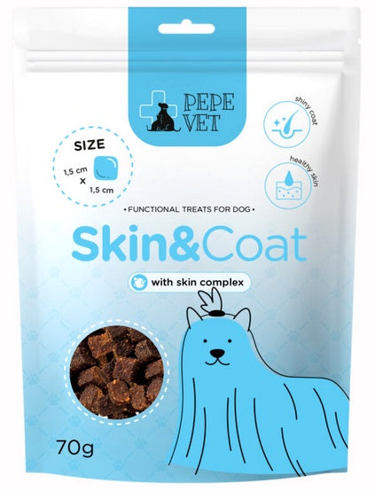 Paka Zwierzaka PEPE VET przysmak funkcjonalny Skin & Coat 70g – wsparcie skóry i sierści