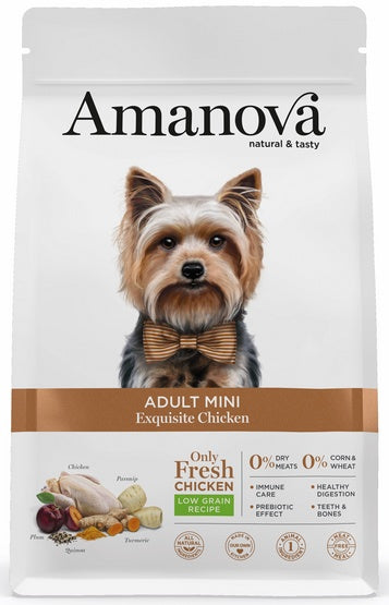 Amanova dog adult mini exquisite chicken - 70% świeżo przygotowanego kurczaka w małej granulce - Image 1