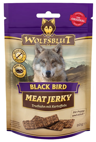 Wolfsblut Dog Meat Jerky Black Bird 80g - Image 1