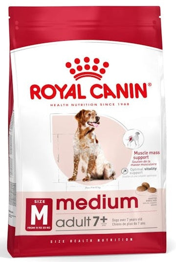 royal canin medium adult 7+ – wsparcie witalności dojrzałych psów – worek 15 kg