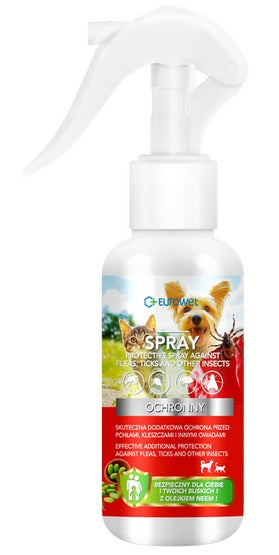 Eurowet spray ochronny – z olejkiem neem przeciw pchłom i kleszczom – 100 ml