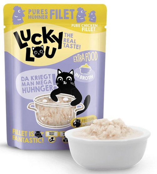 Lucky Lou Extrafood kurczak w bulionie saszetka 70g – soczysty filet bez zbóż