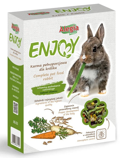 Alegia Enjoy Królik 800g – zbilansowana mieszanka z wysoką zawartością włókna