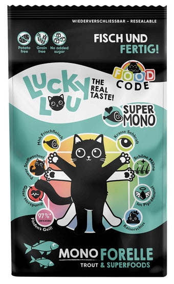 Lucky Lou Food Code Mono Pstrąg 340g - monobiałkowa sucha karma bez zbóż - Image 1