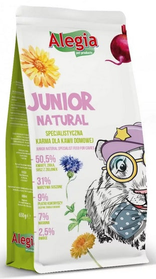 Alegia Junior Natural dla kawii domowej 650g – bez zbóż i z suszami z zielonek