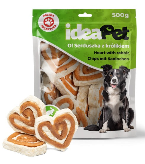 Ideapet Serduszka z królikiem 500g – mięsny gryzak do żucia