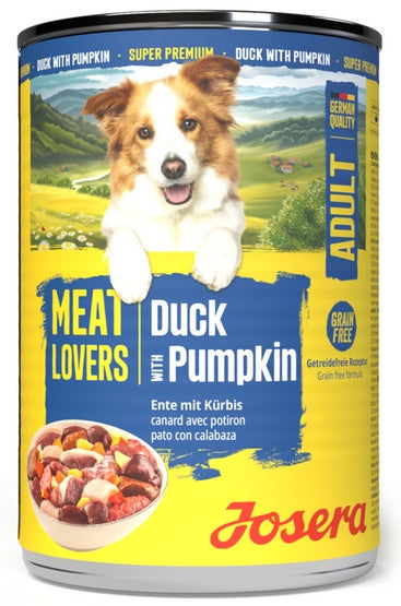 Josera Pies Meat Lovers Menu Kaczka z dynią puszka 400g - Image 1
