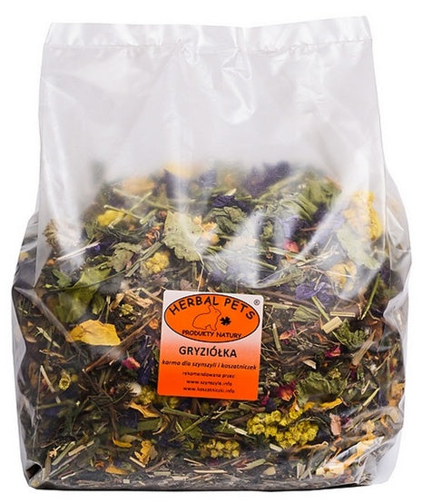 Herbal Pets Gryziółka karma dla szynszyli i koszatniczki 800 g – ziołowa mieszanka do ścierania zębów
