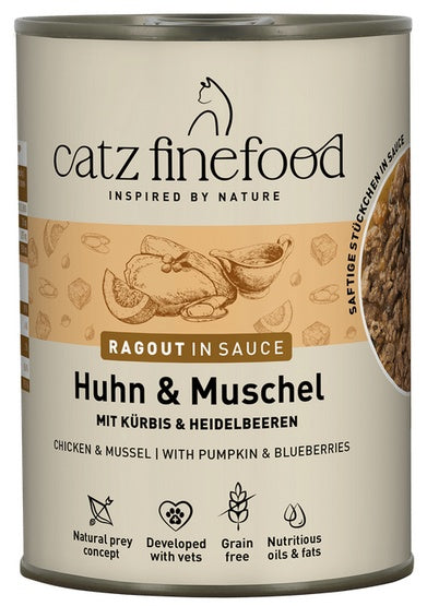 Catz Finefood Ragout in Sauce kurczak i omułek (N.613) 380 g – dużo aromatycznego sosu