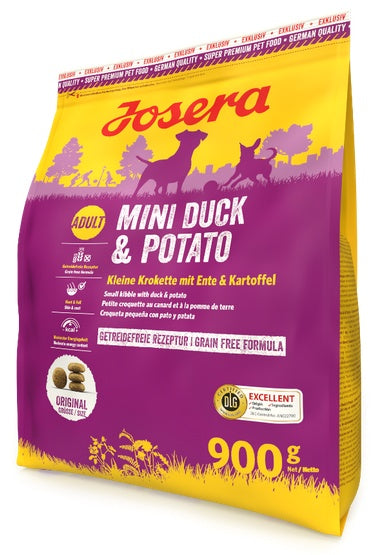Josera mini duck & potato – bezzbożowa karma dla małych psów - 900 g - Image 1