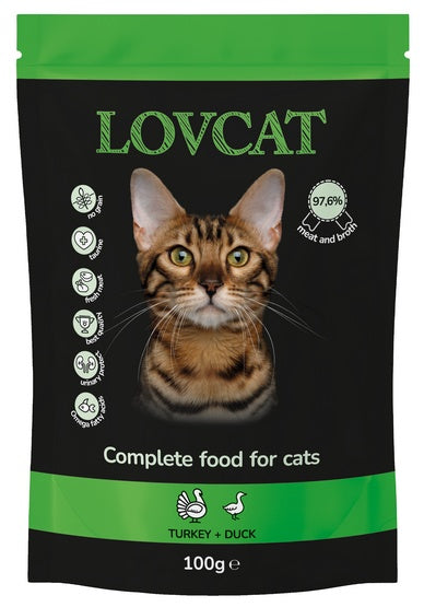 Lovcat Best Turkey & Duck saszetka 100g – 100% białka zwierzęcego bez zbóż