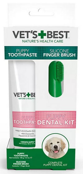 Vet’s Best Dental żel + szczoteczka zestaw Puppy