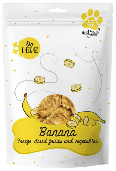 Paka Zwierzaka Lio PEPE przysmak Banana (banan) 30g - 100% liofilizowanego owocu Human Grade - Image 1