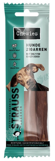 Chewies Hundezigarren Straub & Beeren - struś & owoce 75g - Image 2